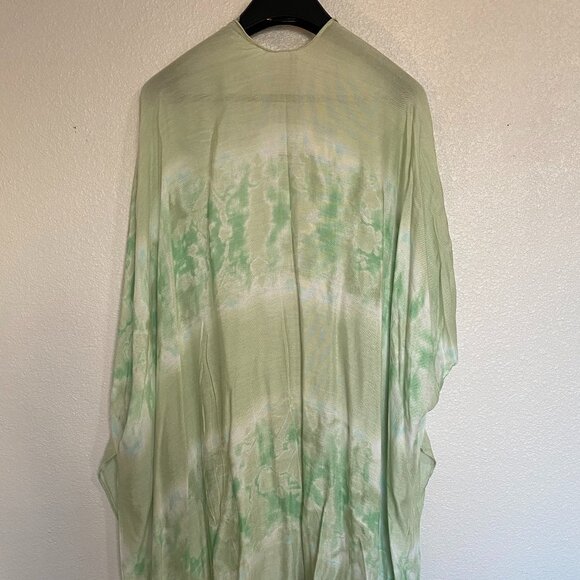 Women's Lace Layering Beach Cover-Up, S/M, Ti-Dye Green & White - Picture 2 of 2